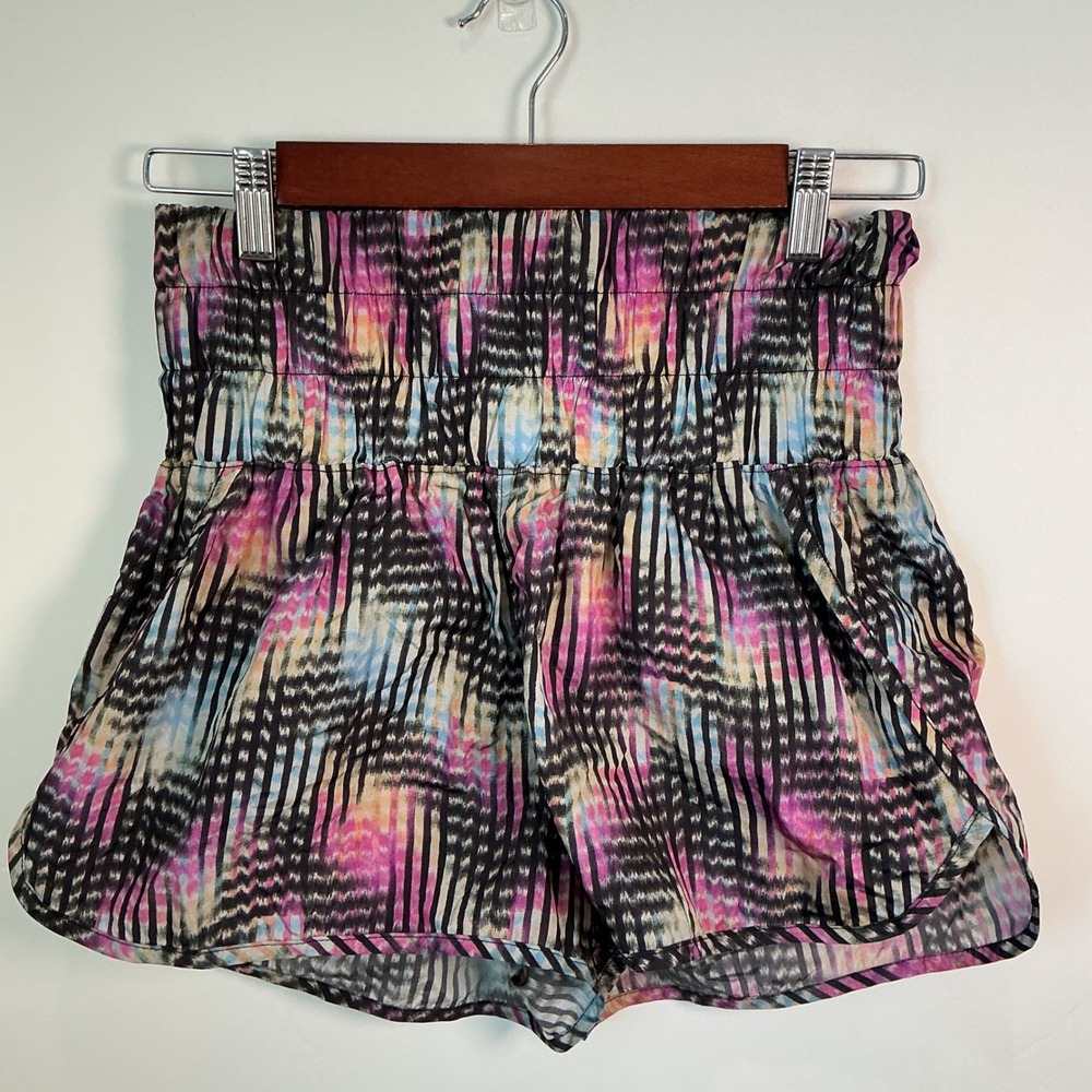 FP Movement The Way Home Shorts Multicolor Ikat Striped High Rise Smocked Medium